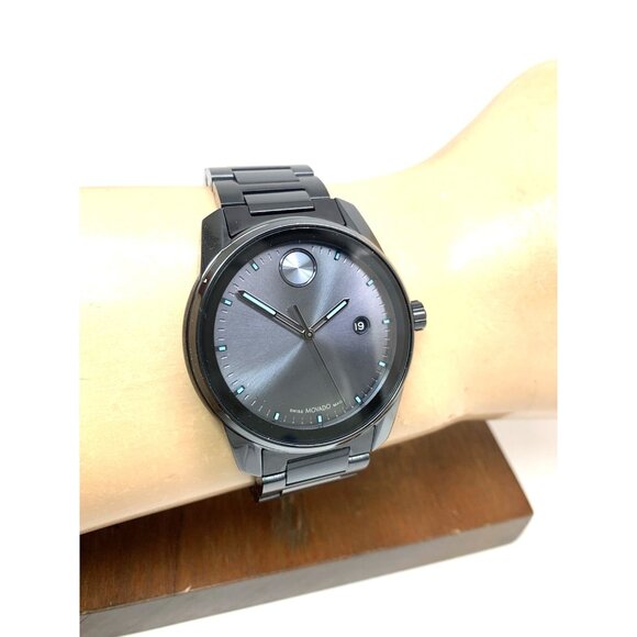 Movado Mens Watch 3600862 Bold Verso Blue Dial Swiss Quartz Stainless Steel 42mm - Picture 12 of 15